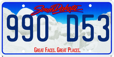 SD license plate 99OD53