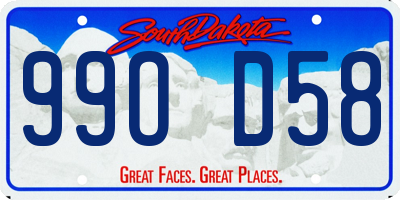 SD license plate 99OD58