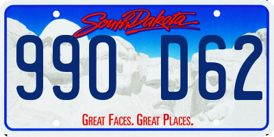 SD license plate 99OD62