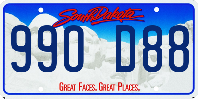 SD license plate 99OD88