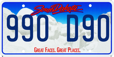 SD license plate 99OD90