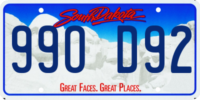 SD license plate 99OD92