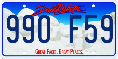 SD license plate 99OF59