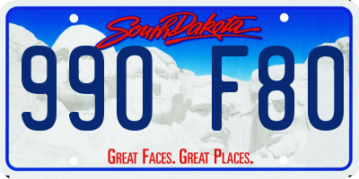 SD license plate 99OF80