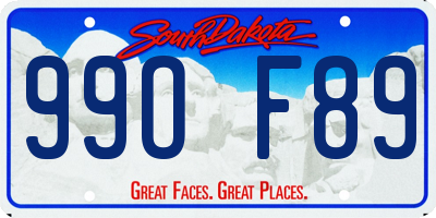 SD license plate 99OF89