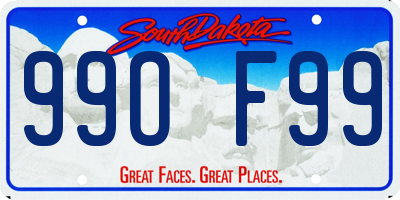 SD license plate 99OF99