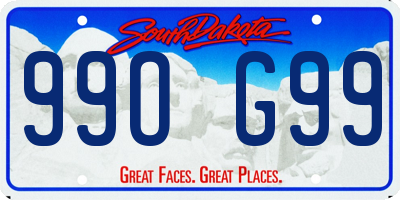 SD license plate 99OG99