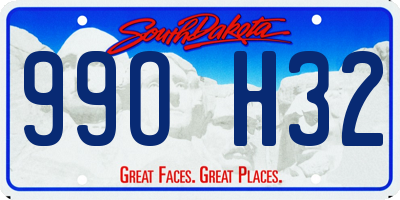 SD license plate 99OH32