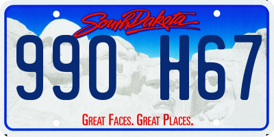 SD license plate 99OH67