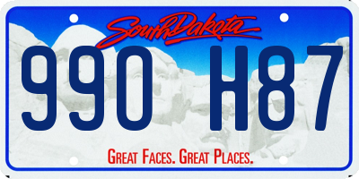 SD license plate 99OH87