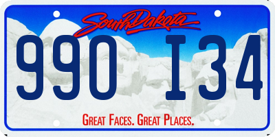 SD license plate 99OI34
