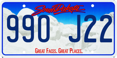 SD license plate 99OJ22