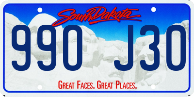 SD license plate 99OJ30