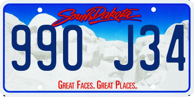 SD license plate 99OJ34