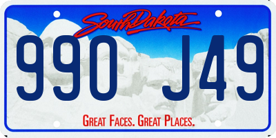 SD license plate 99OJ49