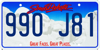 SD license plate 99OJ81