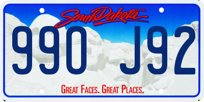 SD license plate 99OJ92