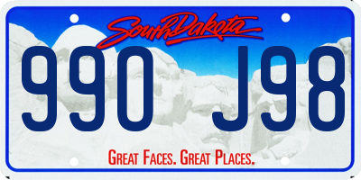 SD license plate 99OJ98
