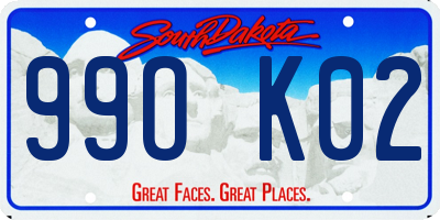 SD license plate 99OK02
