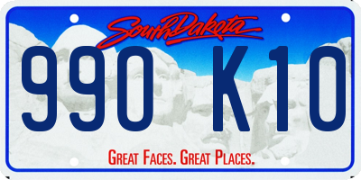 SD license plate 99OK10