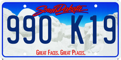 SD license plate 99OK19