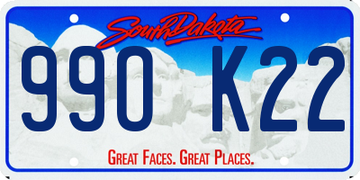 SD license plate 99OK22