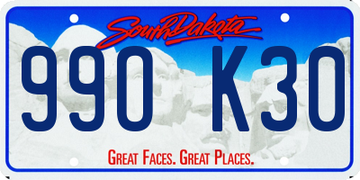 SD license plate 99OK30