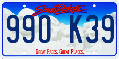 SD license plate 99OK39