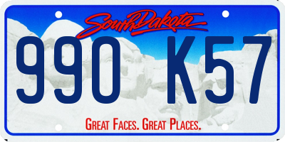 SD license plate 99OK57