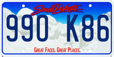 SD license plate 99OK86