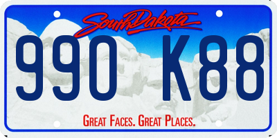 SD license plate 99OK88