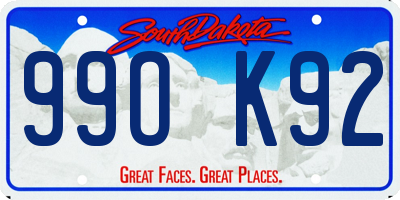 SD license plate 99OK92