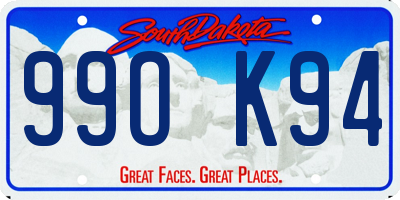 SD license plate 99OK94