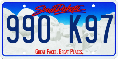 SD license plate 99OK97