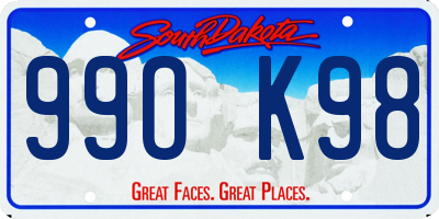 SD license plate 99OK98