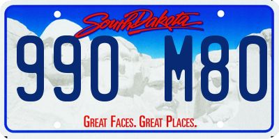 SD license plate 99OM80