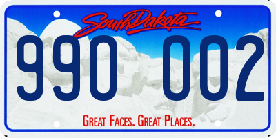 SD license plate 99OO02
