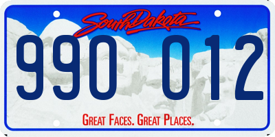 SD license plate 99OO12
