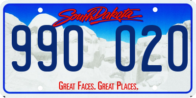 SD license plate 99OO20