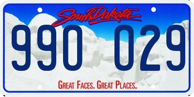 SD license plate 99OO29