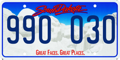 SD license plate 99OO30