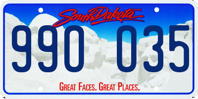 SD license plate 99OO35