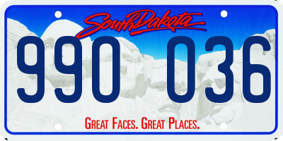 SD license plate 99OO36