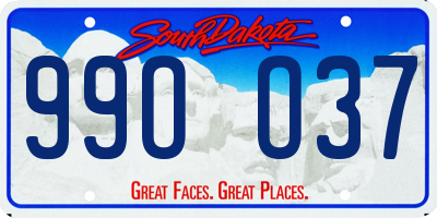 SD license plate 99OO37