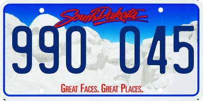 SD license plate 99OO45
