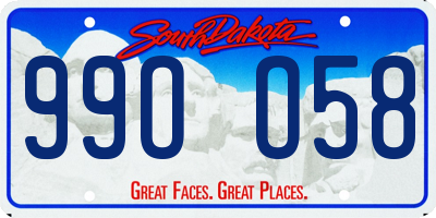SD license plate 99OO58