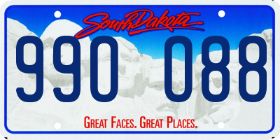 SD license plate 99OO88