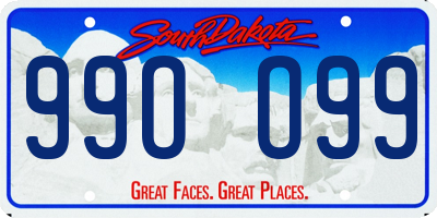 SD license plate 99OO99