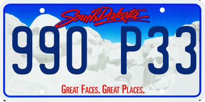 SD license plate 99OP33