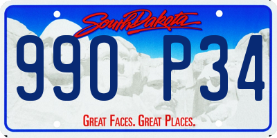 SD license plate 99OP34